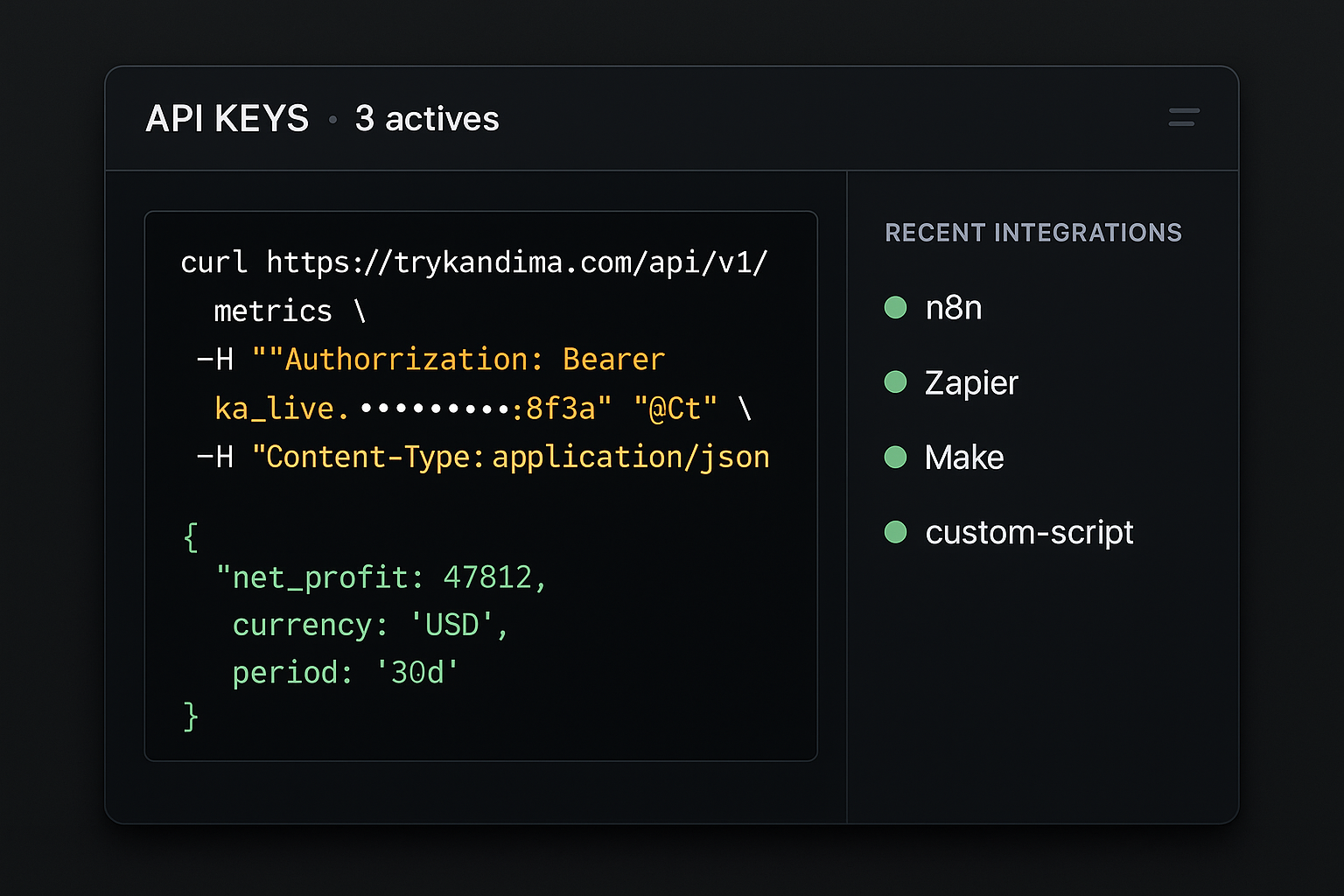 API + Webhooks